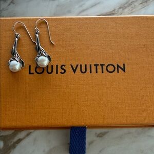 Silver and White Pearl Earrings